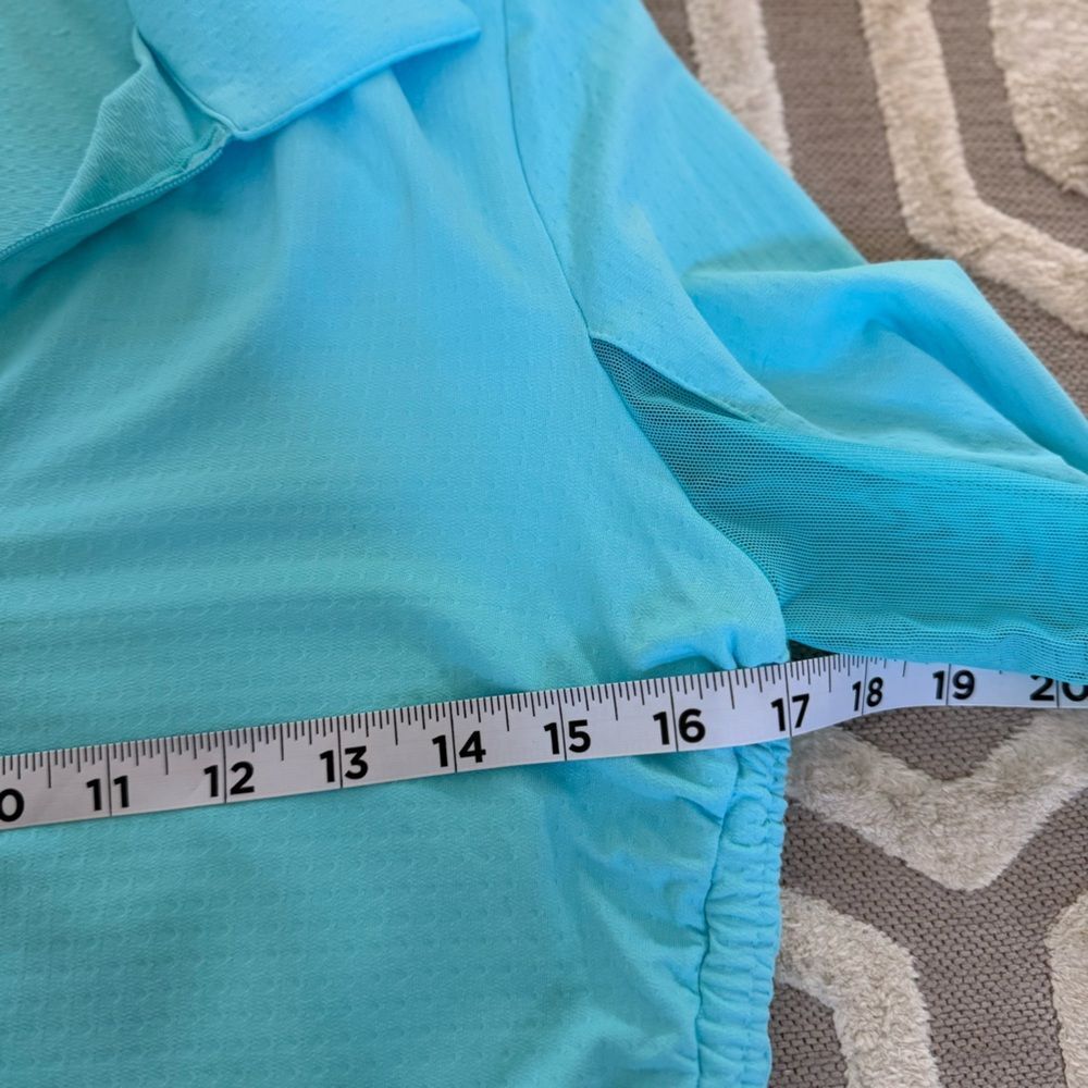 IBKUL Adjustable Length Long Sleeve Polo in Seafoam S NWOT - Picture 9 of 13